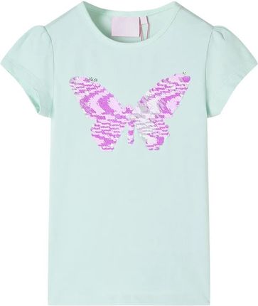 Dziecięca koszulka motyl jasnomiętowa 92 (18-24m)