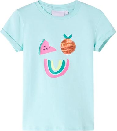 Koszulka dziecięca z arbuzem i jabłkiem, 104, błękit, 95% bawełny, 5% elastan