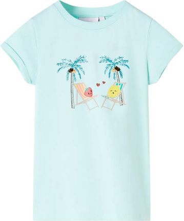 Koszulka dziecięca Owoce na plaży 140 Jasny błękit 95% bawełna