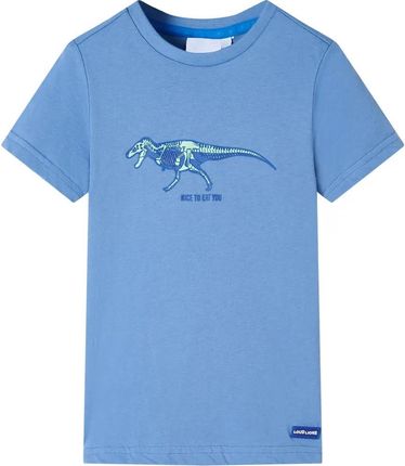 Dinozaur T-shirt dziecięcy 116, średni niebieski