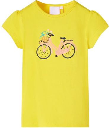 Dziecięca koszulka rowerowa żółta 116 (5-6 lat)
