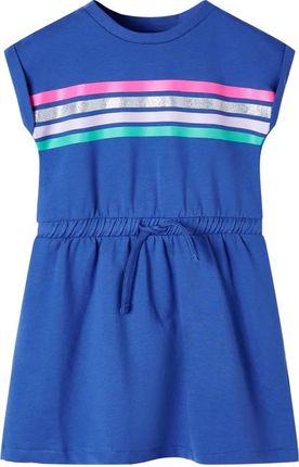 Sukienka dziecięca błękitna z paskami 116 (5-6 lat)