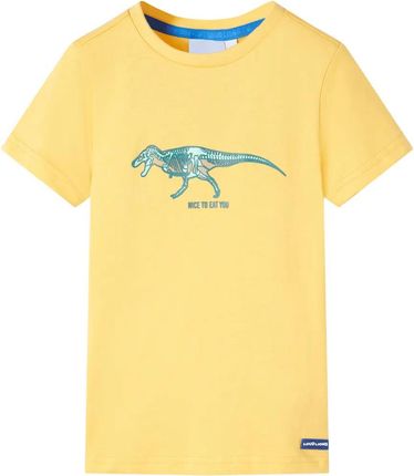 Koszulka dziecięca Dino 116, jasna ochra, 100% bawełna