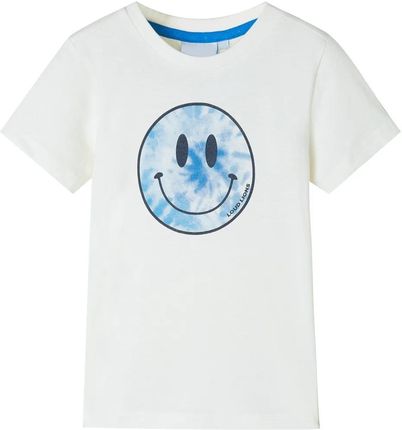 T-shirt dziecięcy uśmiechnięta buźka 140 ecru 100% bawełna