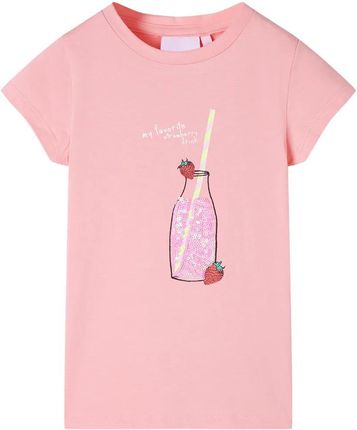 T-shirt dziecięcy Truskawkowy napój 104 różowy 30°C