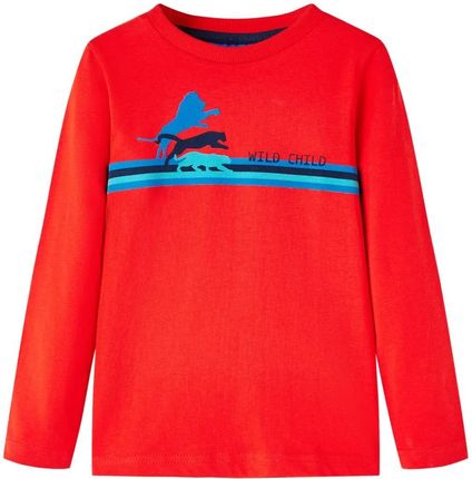 Dziecięca koszulka DZIKIE ZWIERZĘTA 100% bawełna czerwony 104 (3-4 lata)