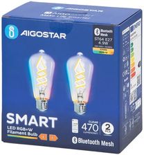 Aigostar Inteligentna Żarówka Bluetooth Mesh St64 4.9W Rgbw 2szt. S10301NV4