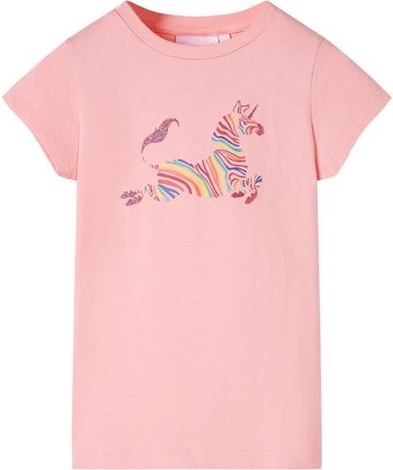 Koszulka dziecięca z jednorożcem, różowa, rozmiar 140