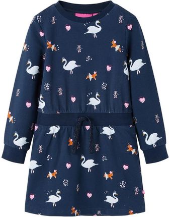 Granatowa sukienka dla dzieci 92 (18-24m) - Łabędź
