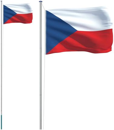 Zakito Home Zestaw Flagi Czech Z Segmentowym Masztem - 90X150 Cm, Srebrny, Aluminium
