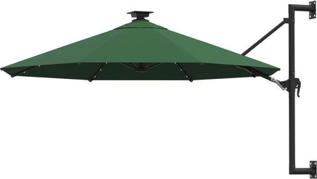 Zakito Home Parasol Ścienny Uv 300X131cm Zielony Metalowy Słupek 8 Żeber 28 Diod Led Zh312523