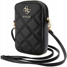 Guess Oryginalna Torebka Etui Quilted 4G Czarna Pasek Na Ramię Szyje Mała