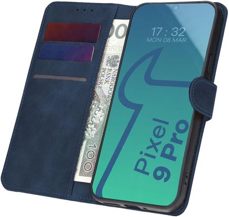 Etui Bizon Case Pocket do Google Pixel 9 Pro, granatowe