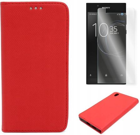 Gsm Hurt Etui Obudowa Pokrowiec Case Smart Magnet Do Sony Xperia L1 Czerwone I Szkło