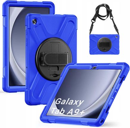 Etui Armor z uchwytem i paskiem do Samsung Galaxy Tab A9 Plus 11 (Granatowe)