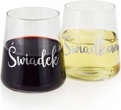 Szklo Krosno Szklanki Ze Srebrnym Nadrukiem Dla Par 380Ml Świadek Świadkowa