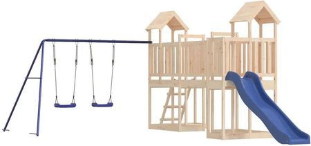 Zakito Europe Domek Drewniany Zestaw Zabawowy Dla Dzieci 356X533X214 Cm Niebieski