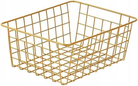 R70 Koszyk Metalowy Prostokątny Złoty Kosz Do Przechowywania Szafy Garderoby