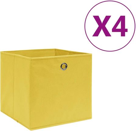 Zakito Składane Pudełka Do Przechowywania Żółte 28X28X28Cm 4Szt. (Z325223)