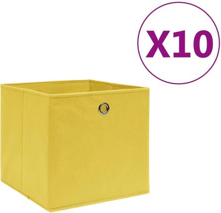 Zakito Home Składane Pudełka Do Przechowywania Żółte 28X28X28Cm 10Szt. (Zh325225)