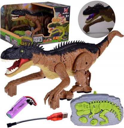 Jokomisiada Brązowy Dinozaur Prehistoryczna Zabawka Sterowana Na Pilota Rc0632