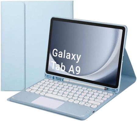 Etui z klawiaturą Bluetooth touchpad do Samsung Galaxy Tab A9 8.7 CFX110 (Niebieskie)