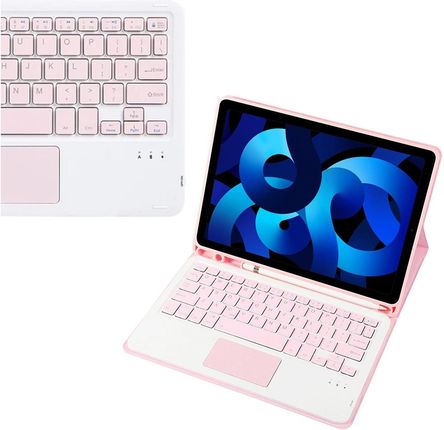 Etui z klawiaturą Bluetooth touchpad do iPad Air 5 (Różowe)