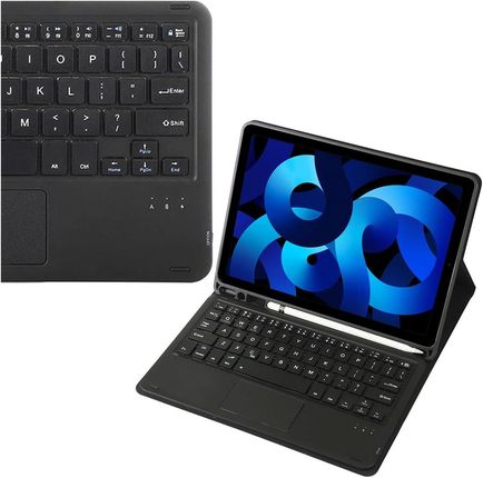 Etui z klawiaturą Bluetooth touchpad do iPad Air 5 (Czarne)