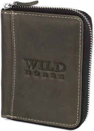 Męski portfel skórzany Wild Horse 06 szary z białymi akcentami RATY 0% | PayPo | GRATIS WYSYŁKA | ZWROT DO 100 DNI