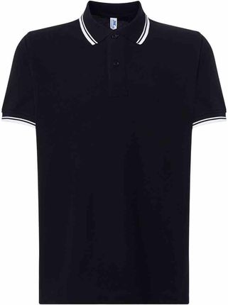 Koszulka Polo męska Bawełna 100% Jhk Contrast Czarny/biały L Premium