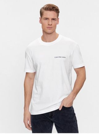 Calvin Klein Jeans T-Shirt Institutional J30J324671 Biały Regular Fit M