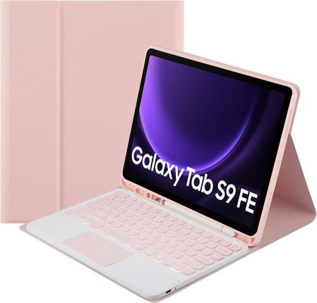 Etui z klawiaturą Bluetooth touchpad do Galaxy Tab S9 FE (Różowe)