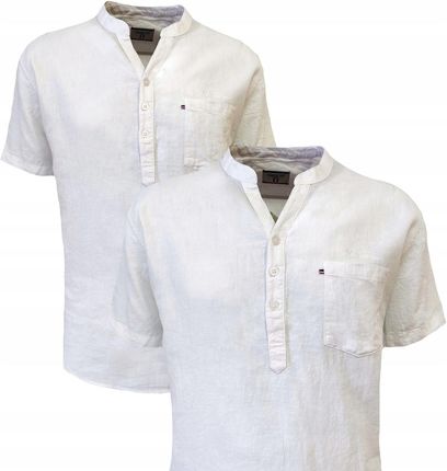 Koszula męska bawełna przewiewna na lato BAGARDA biała XL