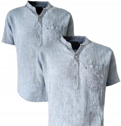 Koszula męska bawełna przewiewna na lato BAGARDA blue XL