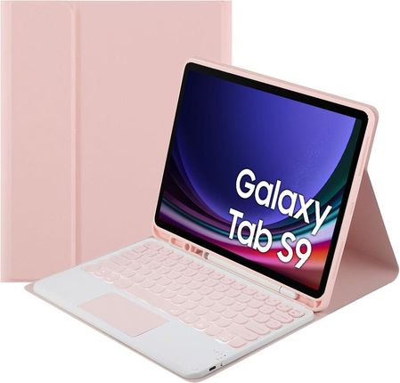 Etui z klawiaturą Bluetooth touchpad do Galaxy Tab S9 (Różowe)