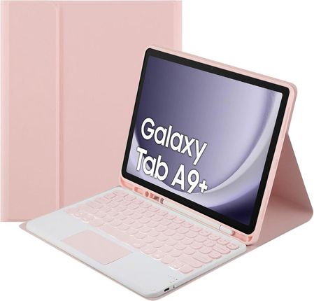 Etui z klawiaturą Bluetooth touchpad do Galaxy Tab A9 Plus (Różowe)