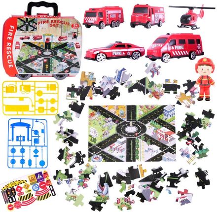 Pronice Group Zestaw Straż Pożarna W Walizce Na Kółkach Pojazdy Strażackie Plansza Puzzle