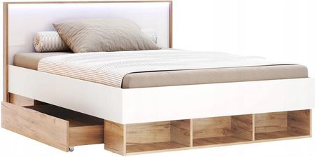 Łóżko z oświetleniem LED z 2 szufladami 140x200