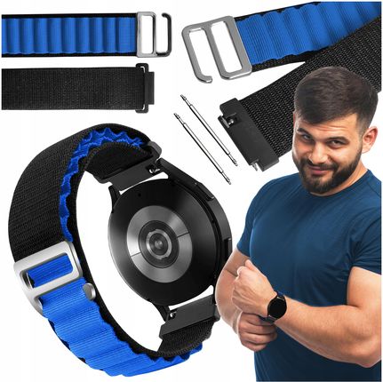 Chronsmarta Pasek do Garmin Venu 3s 41mm smartwatch czarno-niebieska opaska 18mm