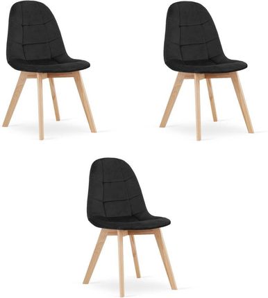 Krzesło BORA - czarny aksamit x 3