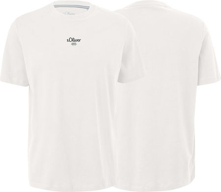 T-shirt męski s.Oliver logo biały - M