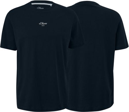T-shirt męski s.Oliver logo granatowy - XXL