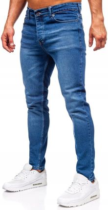 Spodnie Jeansowe Męskie Slim Fit Granatowe 6430 DENLEY_34/L