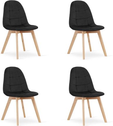 Krzesło BORA - czarny aksamit x 4