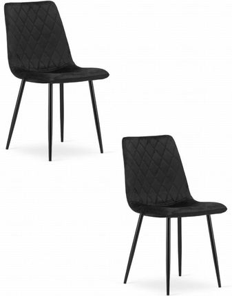 Krzesło TURIN - czarny aksamit x 2