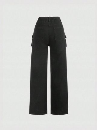 Jeansowe Kieszenie Apf NI3__128-134 Shein Czarne Spodnie