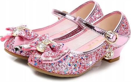 Buty Księżniczki Czółenka Różowe Do Strojów Sukienek Balowych 27
