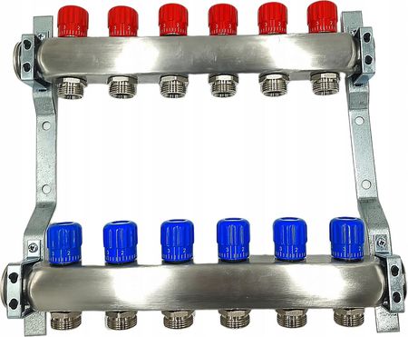 Unni Rozdzielacz Grzejnikowy Nierdzewny 6-Obwodów Inox Rng6Aunni