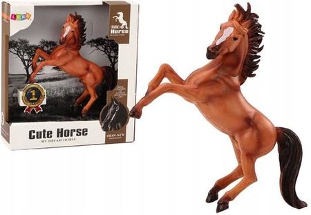 Leantoys Figurka Konia Brązowy Koń Stojący Stajnia Farma Cute Horse