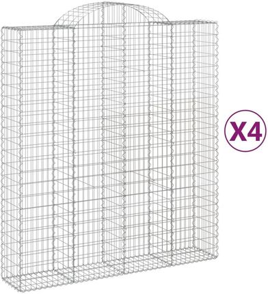 Zakito Kosz Gabionowy Dekoracyjny 200X50X220/240cm Srebrny Z3146448